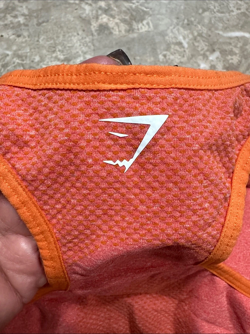 Gymshark Coral-Orange Seamless Racerback Sports Bra